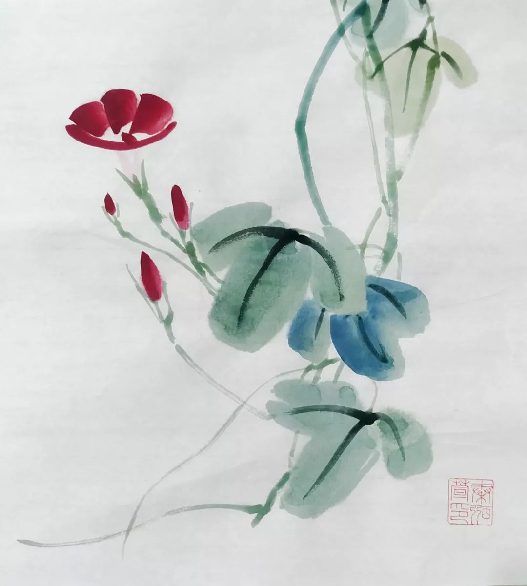 国画技法—写意牵牛花